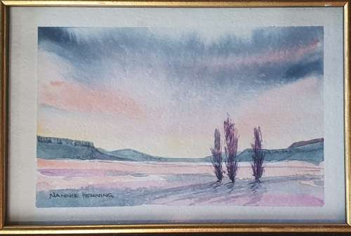 Original framed watercolour painting by NANNIE HENNING