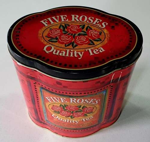 Five roses tea tin as per photos
