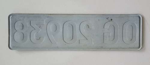 Vintage tin number plate as per photos