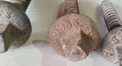 3x Vintage SAR sleeper bolts 1933, 1964 as per photo