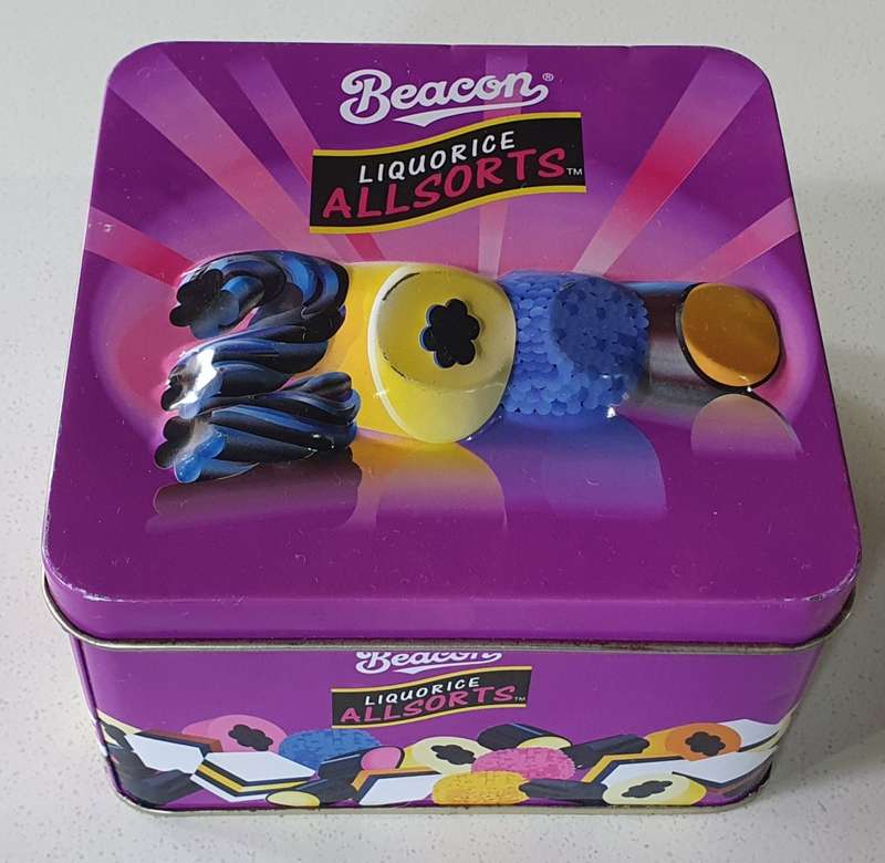 Beacon LIQUORICE tin as per photos