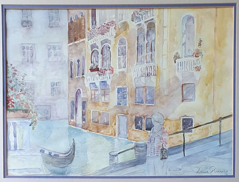 Framed watercolour painting by LOUISE DUNNING as per photo