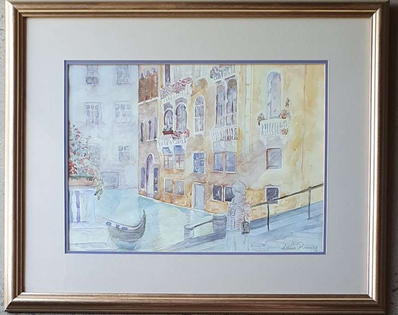 Framed watercolour painting by LOUISE DUNNING as per photo