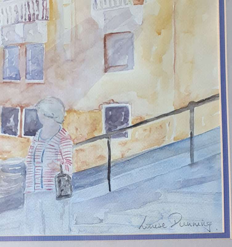Framed watercolour painting by LOUISE DUNNING as per photo