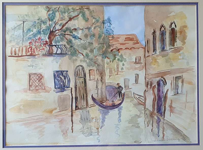 Framed watercolour painting by LOUISE DUNNING as per photo