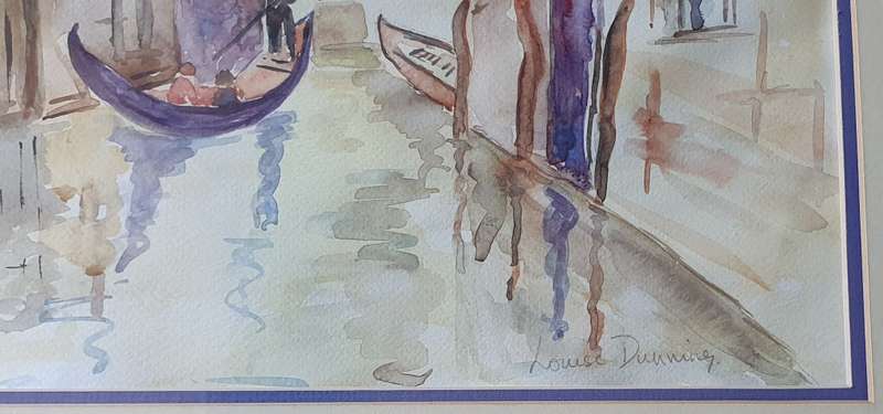 Framed watercolour painting by LOUISE DUNNING as per photo