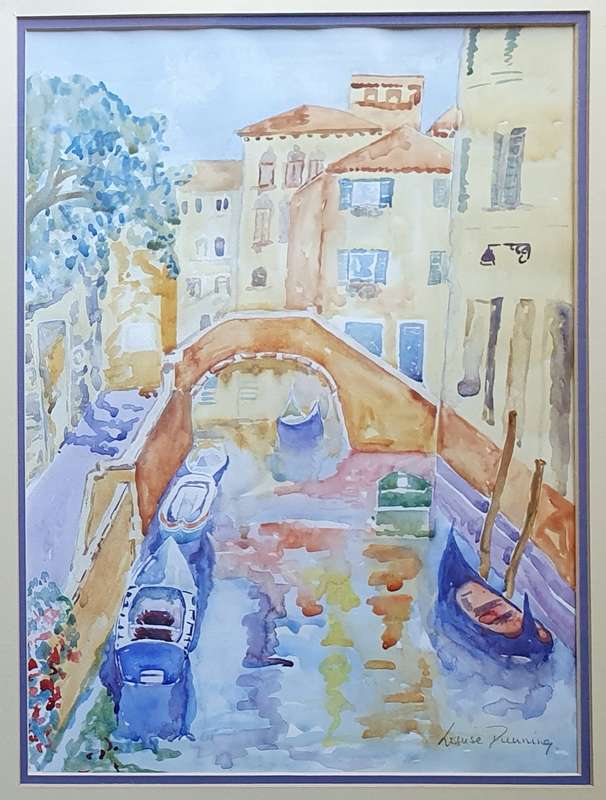 Framed watercolour painting by LOUISE DUNNING as per photo