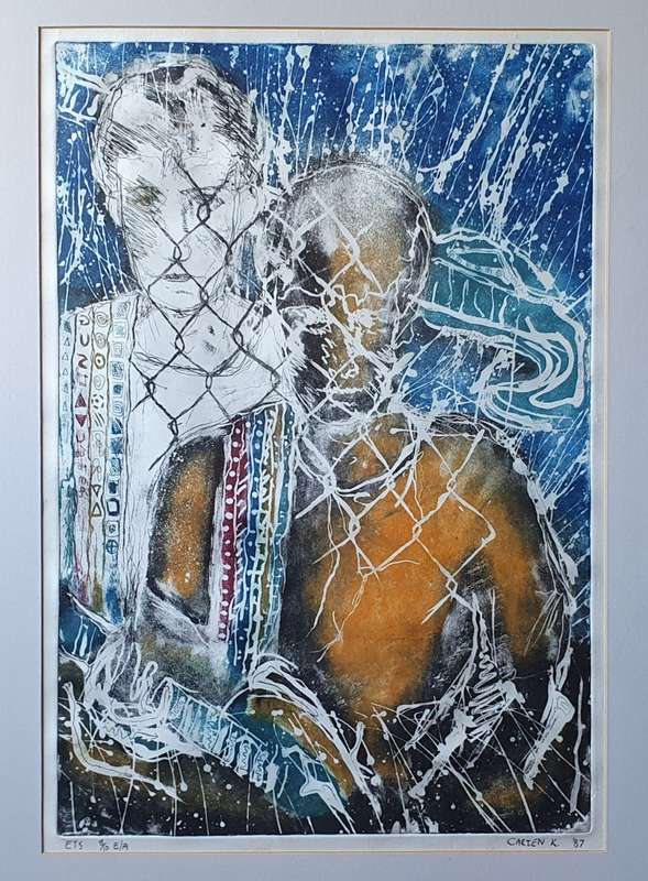 Framed colour etch by CARIEN K. as per photo