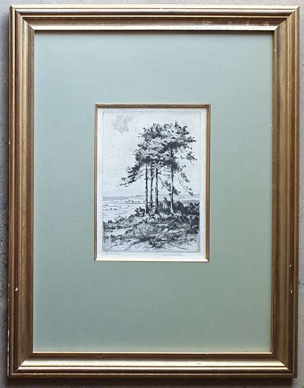 Framed etch titled The Sentinels as per photo