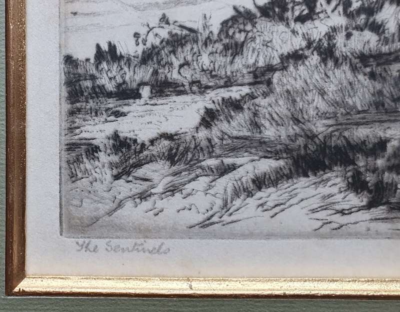Framed etch titled The Sentinels as per photo