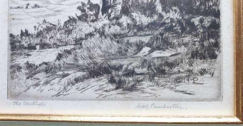 Framed etch titled The Sentinels as per photo