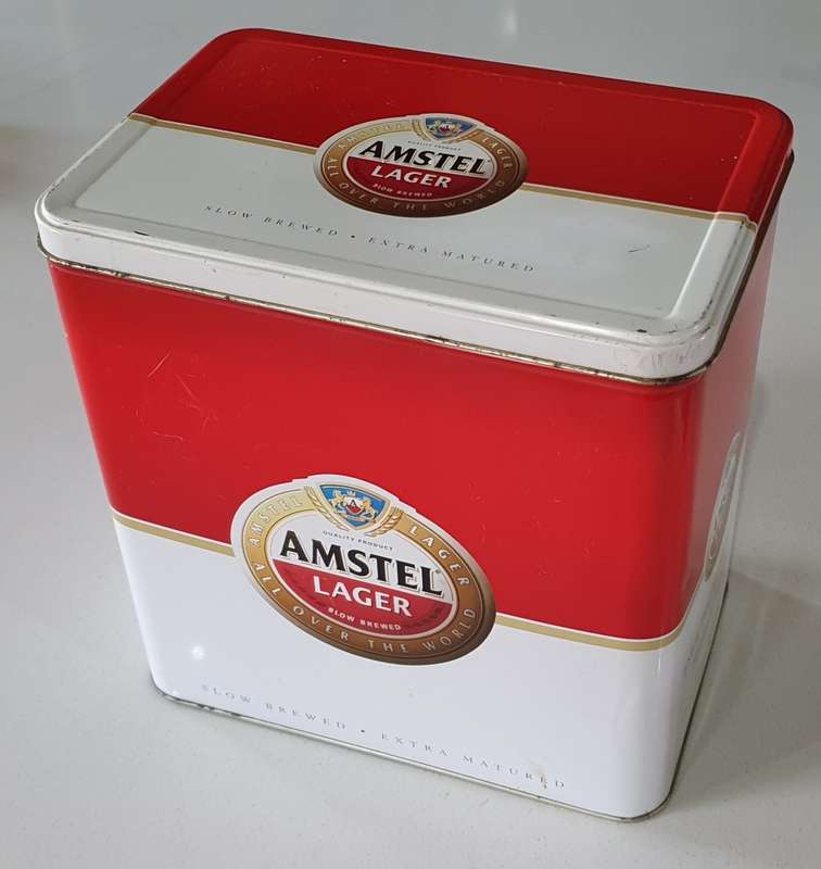 Large AMSTEL LAGER tin as per photos