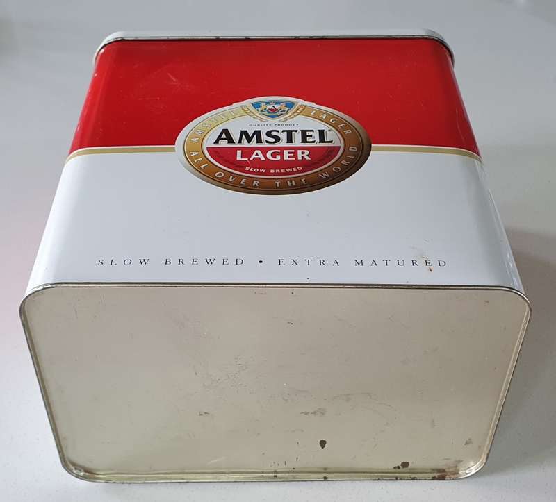 Large AMSTEL LAGER tin as per photos