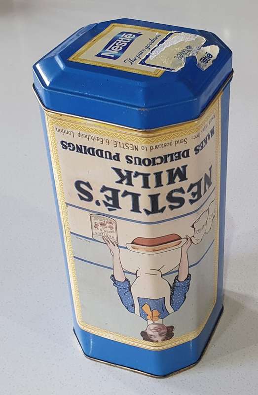 Unique upside down - never seen before - NESTLE tin as per photos