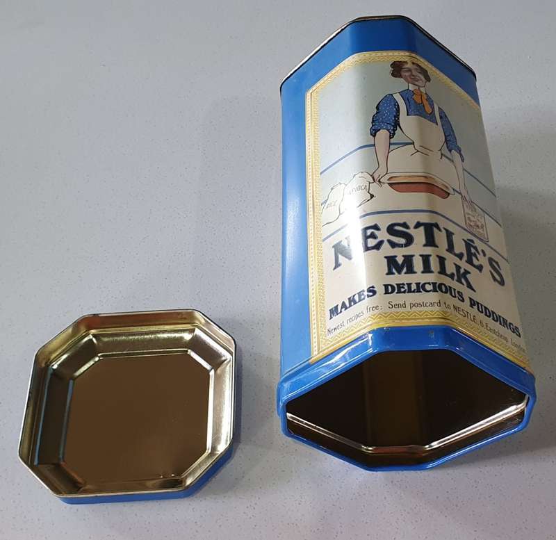 Unique upside down - never seen before - NESTLE tin as per photos