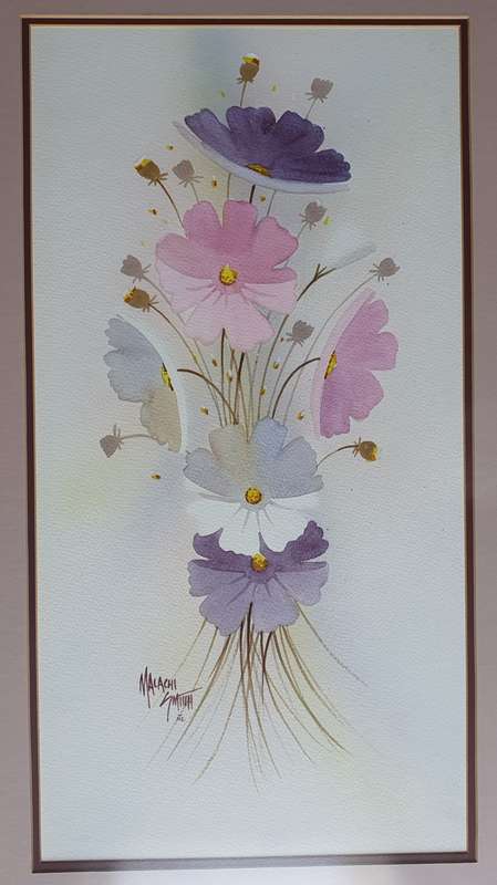 Framed watercolour painting by Malachi Smith as per photo