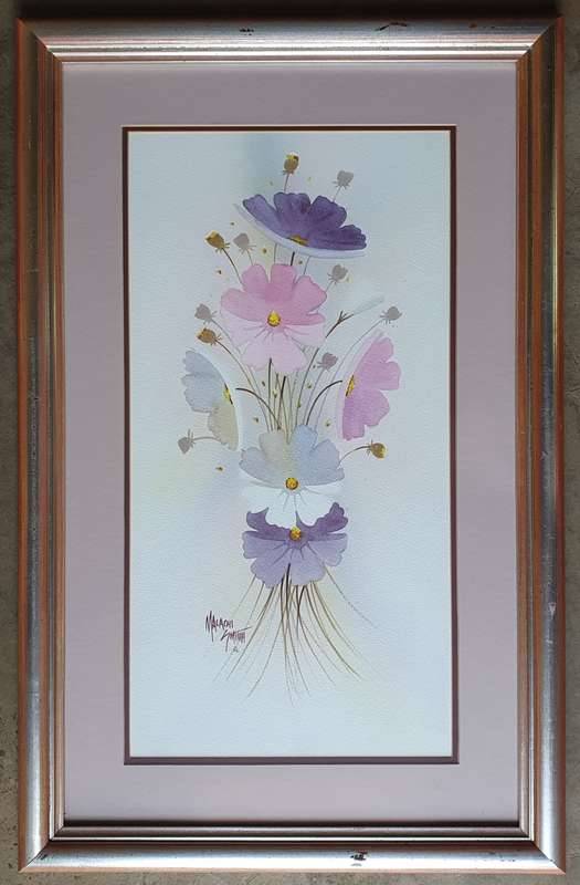 Framed watercolour painting by Malachi Smith as per photo