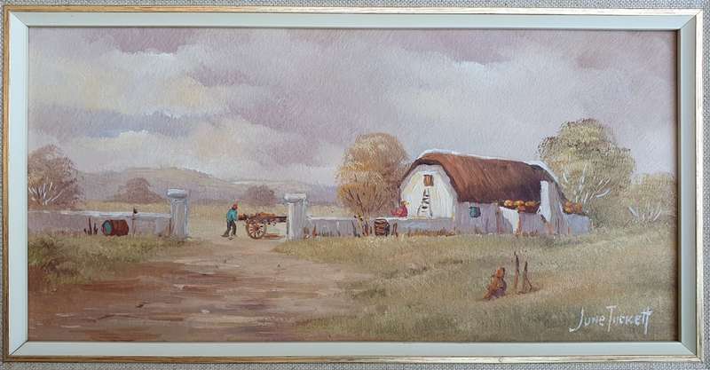 Framed oil painting by JUNE TUCKET as per photo