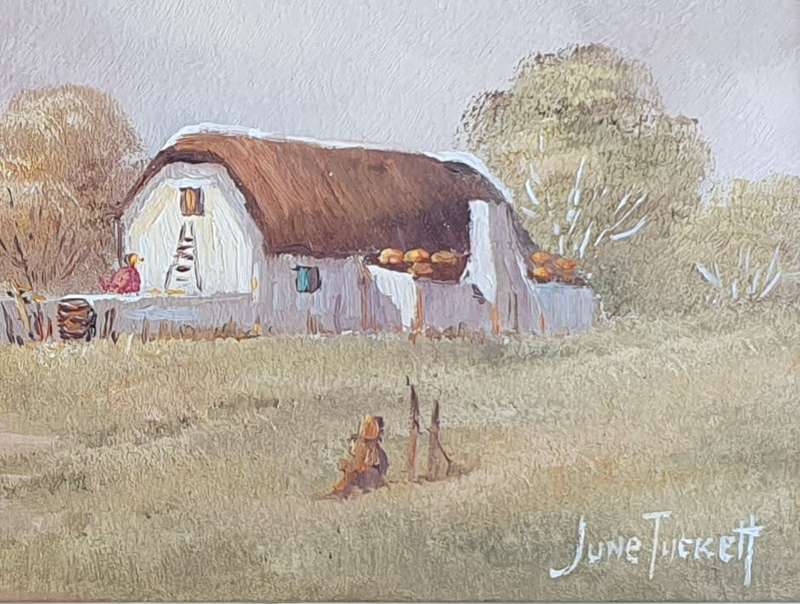 Framed oil painting by JUNE TUCKET as per photo