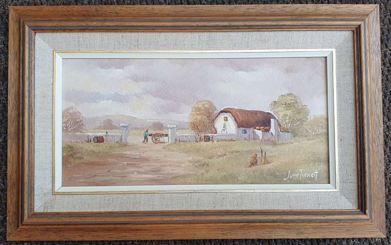 Framed oil painting by JUNE TUCKET as per photo