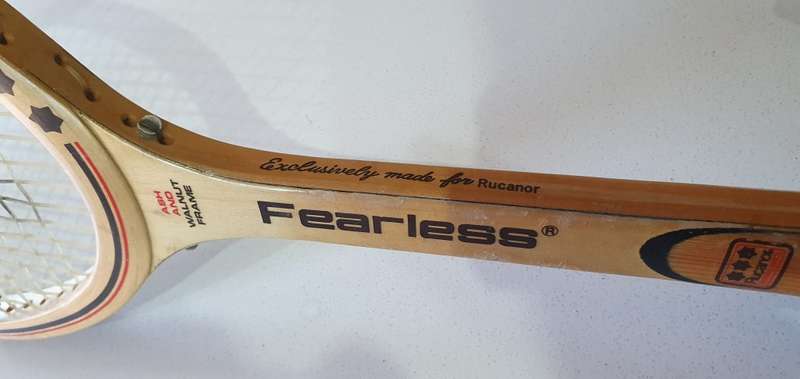 Vintage RUCANOR wood tennis racket for wall decor as per photo.