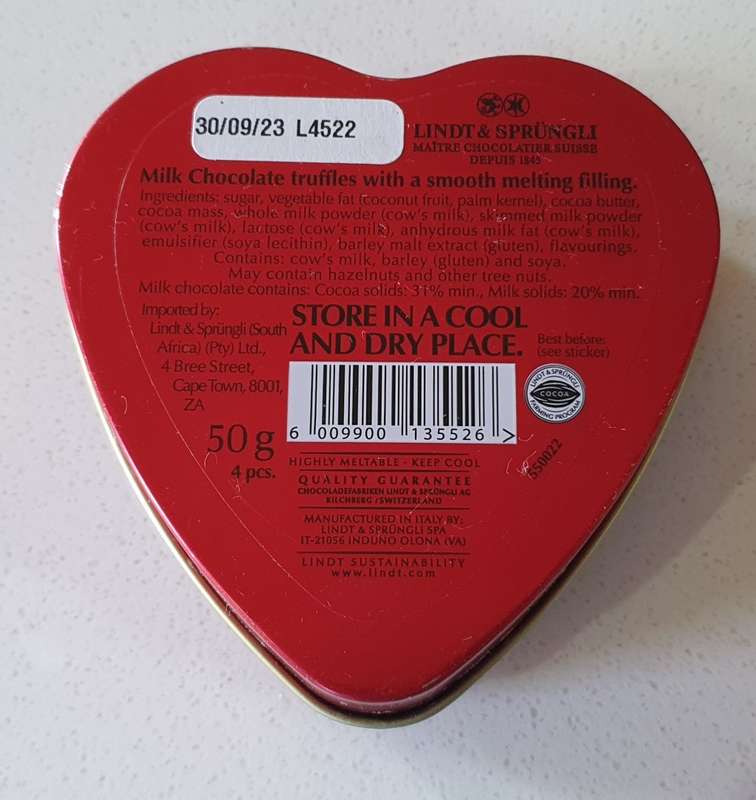 Lindt LINDOR tin as per photos