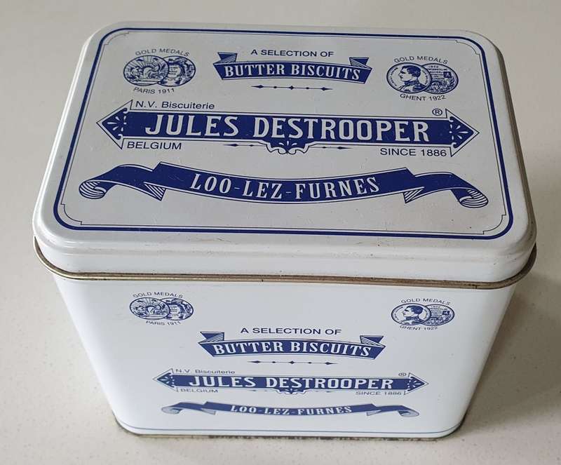 JULES DESTROOPER, Belgium butter biscuits tin as per photos