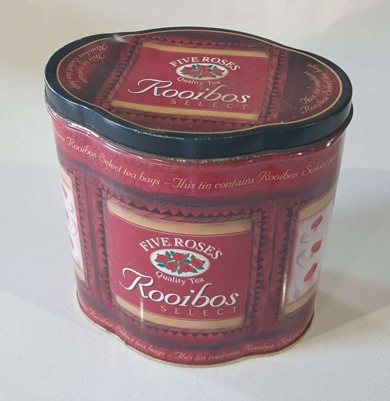 Five Roses Rooibos tea tin as per photos