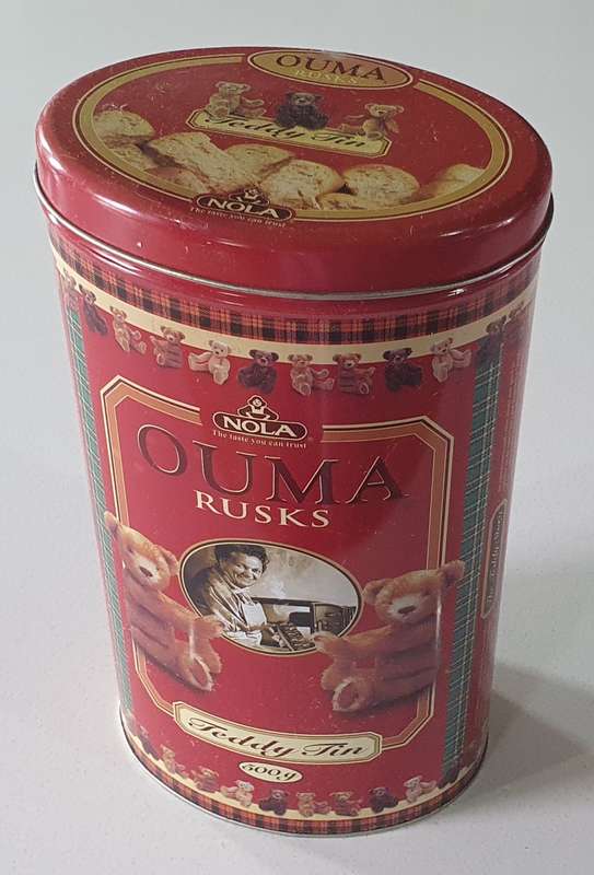 OUMA RUSKS teddy bear tin as per photos