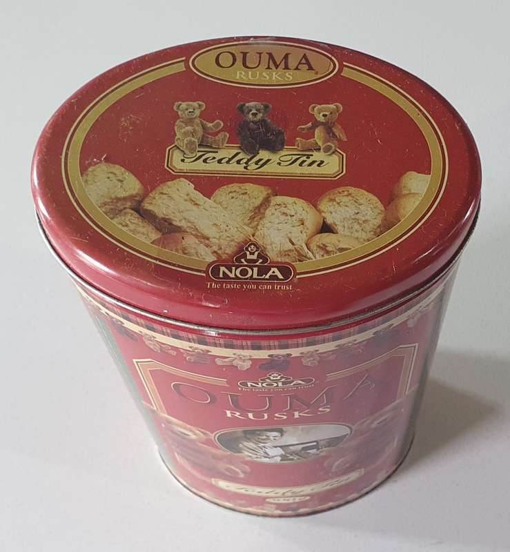 OUMA RUSKS teddy bear tin as per photos