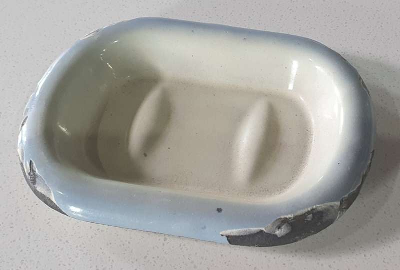 Vintage enamel soap holder as per photos
