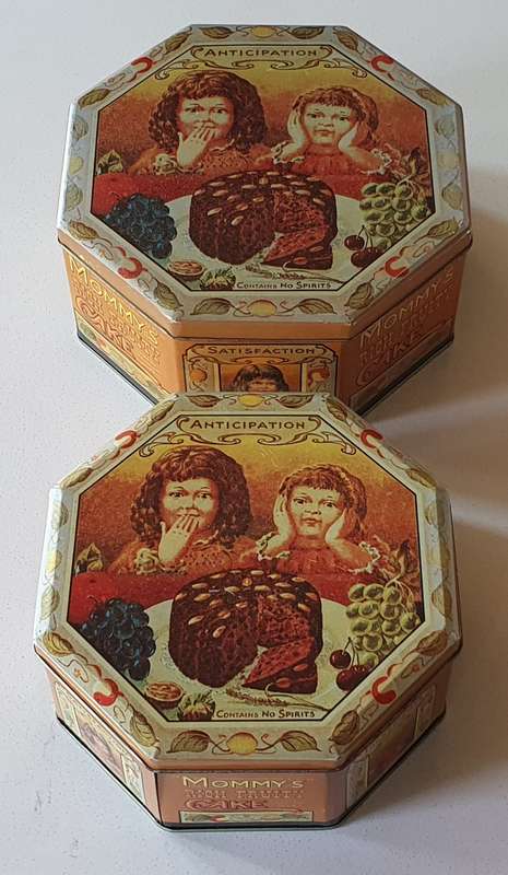 Two Mommy`s rich fruity cake tins as per photos