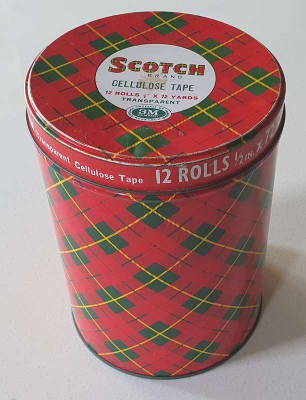 Scotch brand Cellolose Tape tin as per photos