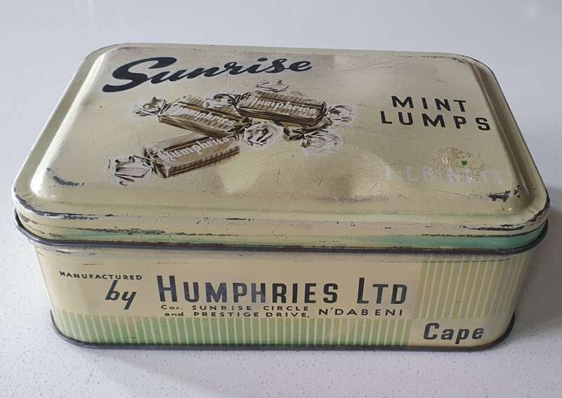 Vintage SUNRISE mint lumps tin as per photos