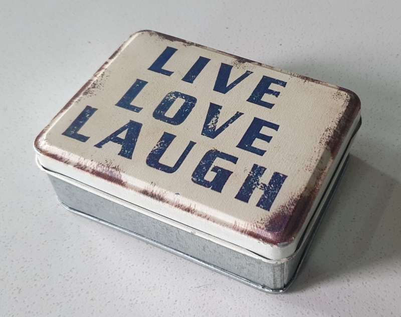 LIVE LOVE LAUGH tin as per photos