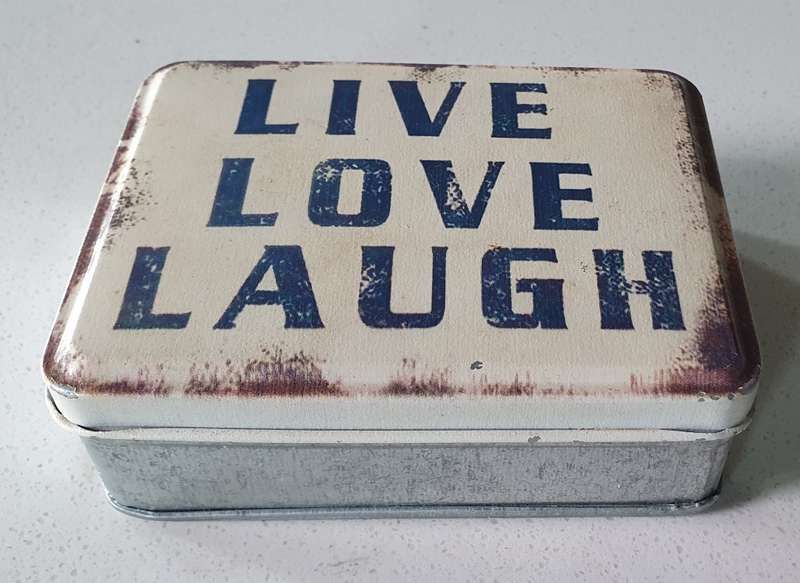 LIVE LOVE LAUGH tin as per photos