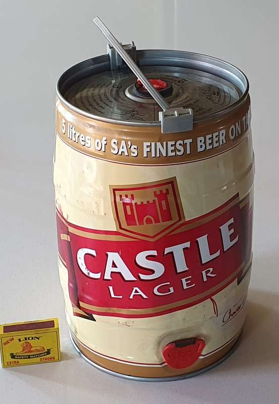 Large 5 liter CASTLE LAGER tin as per photos