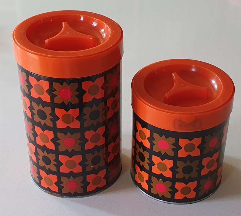 2 Vintage coffee tins as per photos