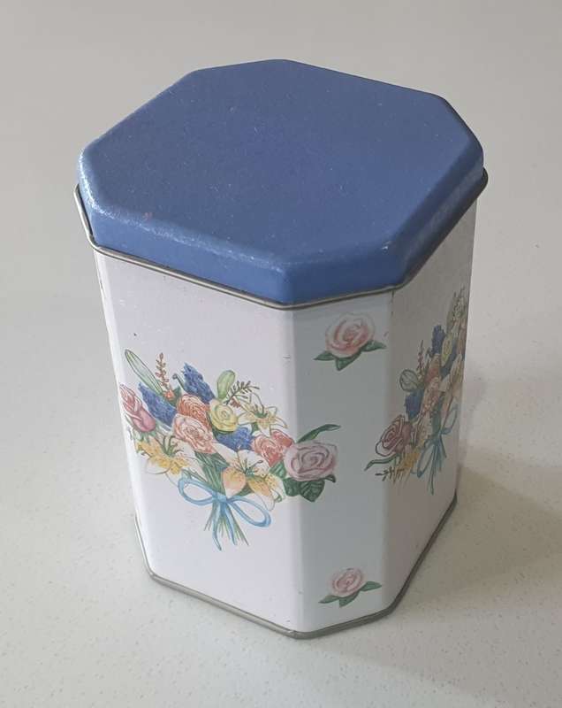 FLORAL theme cookie tin as per photos