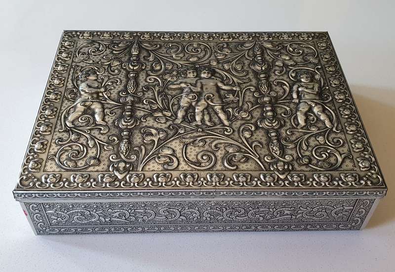 LARGE embossed tin as per photos