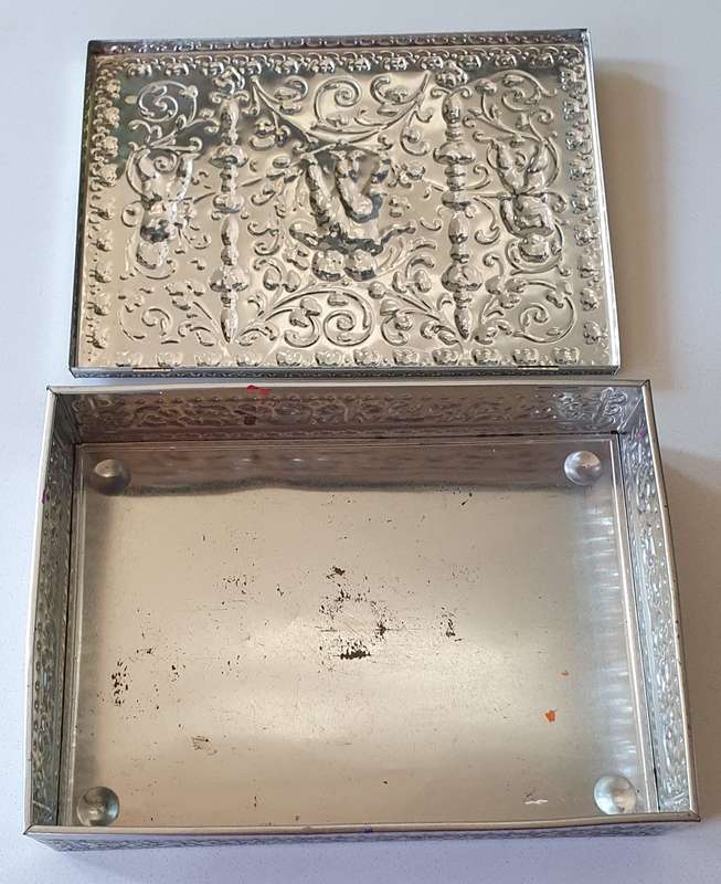 LARGE embossed tin as per photos