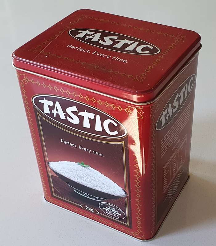 TASTIC RICE tin as per photos