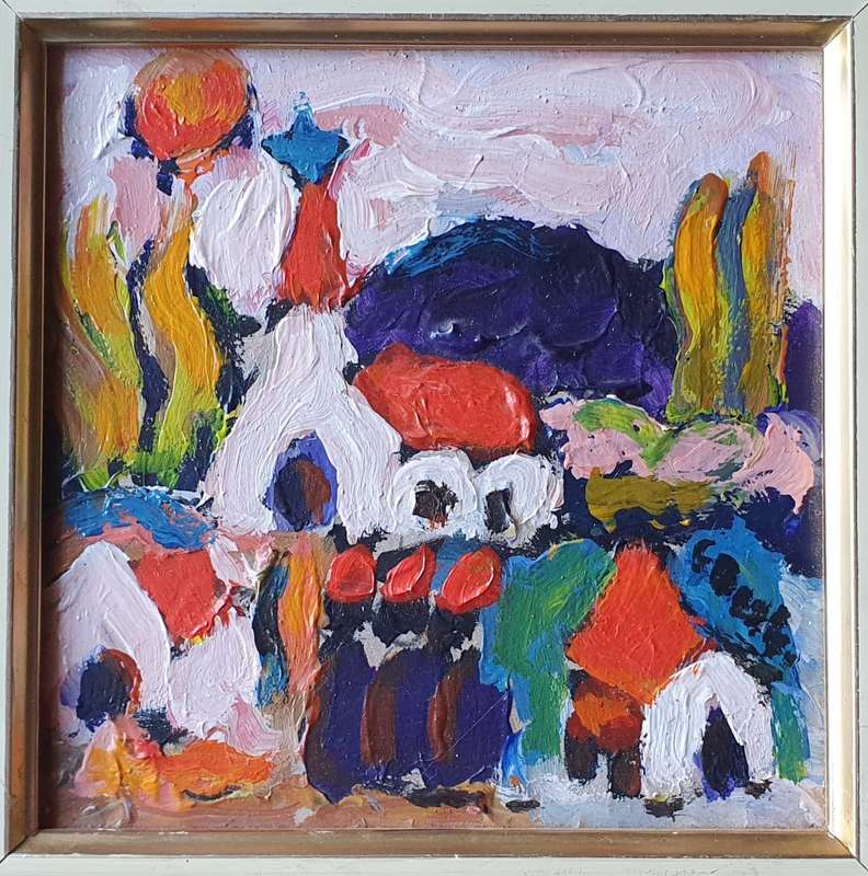 Original oil painting by F. BESTER