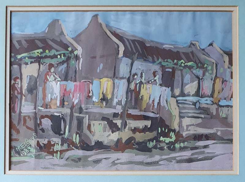 Original gouache painting of Wupperthal - signed by artist