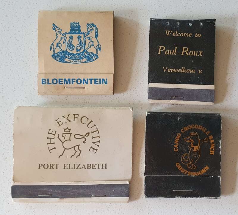 Set of 4 vintage matchboxes as per photo