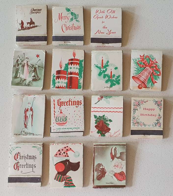Set of 14 vintage matchboxes as per photo
