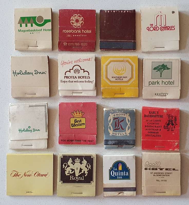 Set of 16 vintage matchboxes as per photo