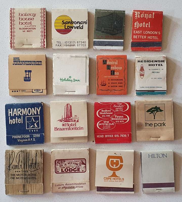 Set of 16 vintage matchboxes as per photo