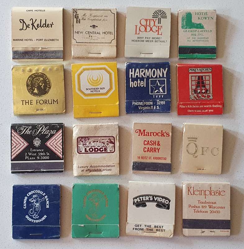 Set of 16 vintage matchboxes as per photo