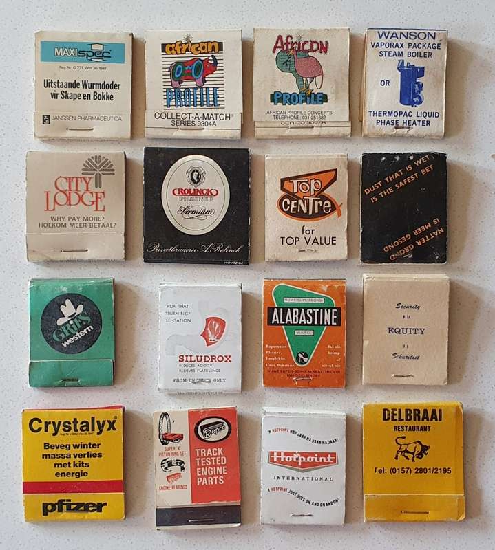 Set of 16 vintage matchboxes as per photo